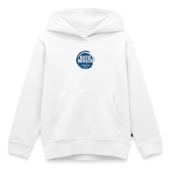 Kaffee Mensch – Zu 100% funktioniere ich später - Kinder Premium Organic Hoodie - Weiß - Vorne - AI Model Kid Female (0cm)