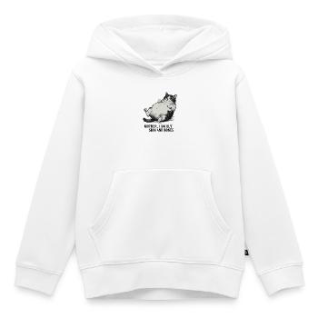 Moppelkat Fat Cat - Kids Premium Organic Hoodie - white - Front - AI Model Kid Female (0cm)