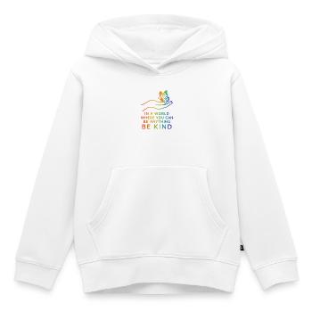 Be Kind, Pride, Rainbow, Equality, LGBT - Kids Premium Organic Hoodie - white - Front - AI Model Kid Female (0cm)