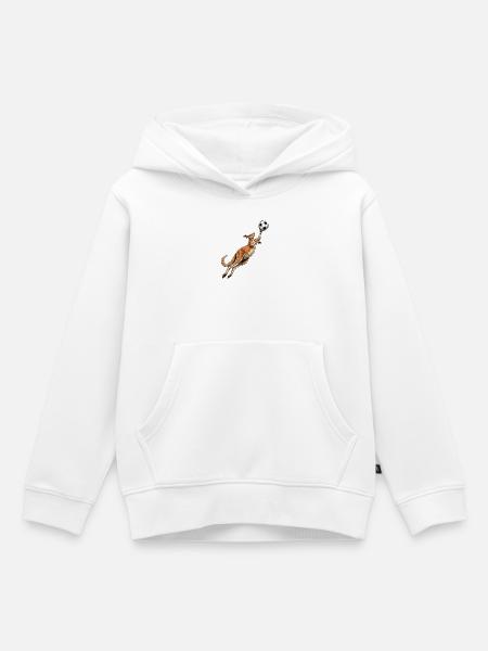 Kangaroo Torwart-Fußball - Kinder Premium Organic Hoodie - Weiß