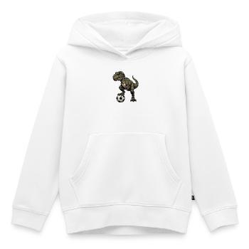 T-Rex Football Striker - Kids Premium Organic Hoodie - white - Front - AI Model Kid Female (0cm)