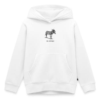 Stur. Aber herzlich. - Kinder Premium Organic Hoodie - Weiß - Vorne - AI Model Kid Female (0cm)