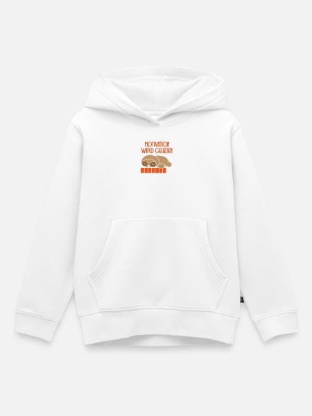Motivation wird geladen Faultier - Kinder Premium Organic Hoodie - Weiß
