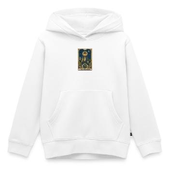 Observateur des étoiles | Tarot d’astronomie - Sweat Premium à capuche enfant bio - blanc - Devant - AI Model Kid Female (0cm)