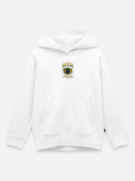 Brasil Rustik Emblem - Kinder Premium Organic Hoodie - Weiß