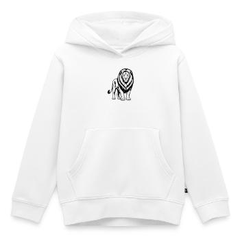 lion - Sweat Premium à capuche enfant bio - blanc - Devant - AI Model Kid Female (0cm)