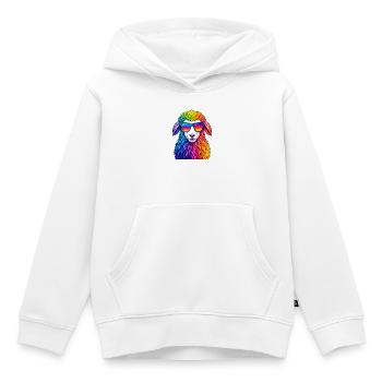 Rainbow Llama with Sunglasses - Kids Premium Organic Hoodie - white - Front - AI Model Kid Female (0cm)