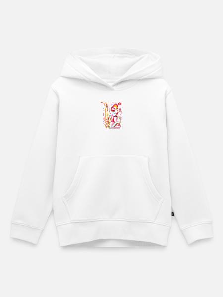 Saxophonistin - Kinder Premium Organic Hoodie - Weiß