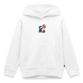 Penguin Heating Hero Blue - Kids Premium Organic Hoodie - white - Front - AI Model Kid Female (0cm)