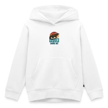 Kuschelsaurus Rex – Tegu - Kids Premium Organic Hoodie - white - Front - AI Model Kid Female (0cm)