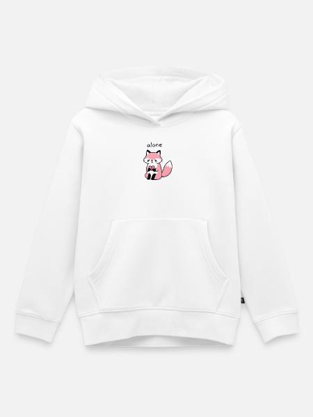 Einsamer Fuchs mit gebrochenem Herzen - Kinder Premium Organic Hoodie - Weiß
