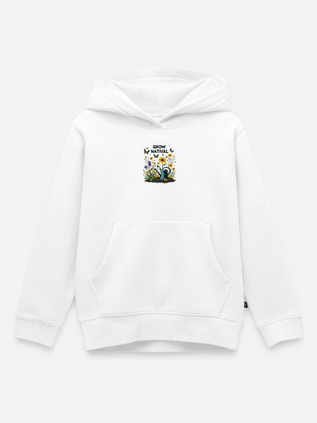 Native Plants Grow Natival Garten - Kinder Premium Organic Hoodie - Weiß