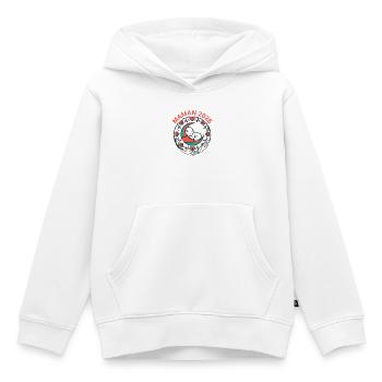 Maman 2026 Bébé Sur Lune Cœur - Sweat Premium à capuche enfant bio - blanc - Devant - AI Model Kid Female (0cm)