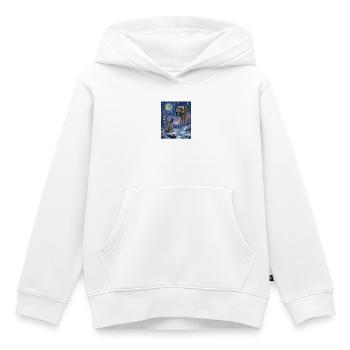 Hurler au chien mème de la Lune Grand Danois - Sweat Premium à capuche enfant bio - blanc - Devant - AI Model Kid Female (0cm)