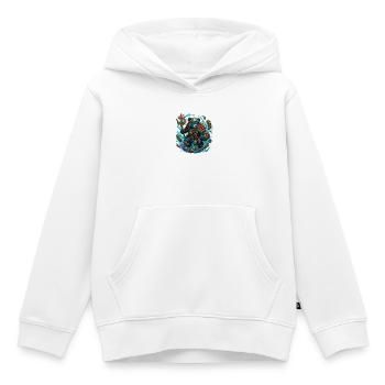 L’ours steampunk dans une aventure en haute mer - Sweat Premium à capuche enfant bio - blanc - Devant - AI Model Kid Female (0cm)