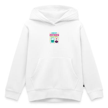Erst Zocken Dann Reden - Kinder Premium Organic Hoodie - Weiß - Vorne - AI Model Kid Female (0cm)