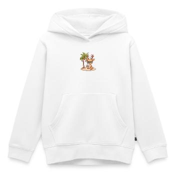Palmier d’été cerf - Sweat Premium à capuche enfant bio - blanc - Devant - AI Model Kid Female (0cm)