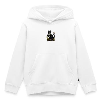 Birdwatching Cat - Kids Premium Organic Hoodie - white - Front - AI Model Kid Female (0cm)