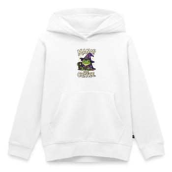 T-shirt Mana Coffee Frog Wizard - Sweat Premium à capuche enfant bio - blanc - Devant - AI Model Kid Female (0cm)