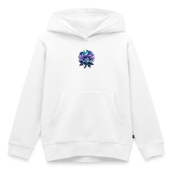 Flamme de Feu de Rose Néon - Sweat Premium à capuche enfant bio - blanc - Devant - AI Model Kid Female (0cm)