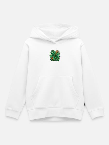 Tropische Blattpracht - Kinder Premium Organic Hoodie - Weiß
