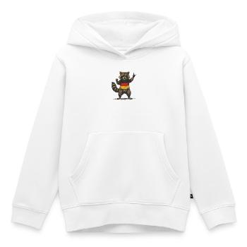 Raccoon in Germany Flag Shirt - Kids Premium Organic Hoodie - white - Front - AI Model Kid Female (0cm)