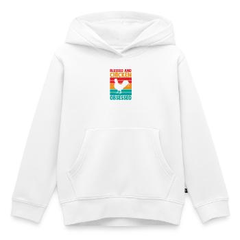 Élevage de coqs, volaille, poulet - Sweat Premium à capuche enfant bio - blanc - Devant - AI Model Kid Female (0cm)