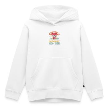 Agriculteur à la retraite Coq Retraité Volaille Poulet - Sweat Premium à capuche enfant bio - blanc - Devant - AI Model Kid Female (0cm)