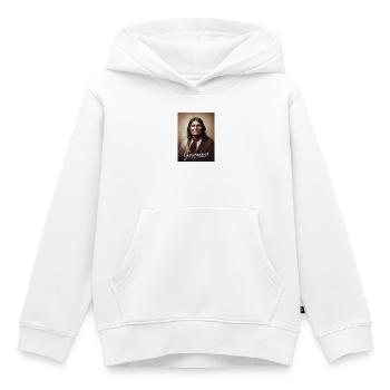 Geronimo Portrait Vintage Western - Kids Premium Organic Hoodie - white - Front - AI Model Kid Female (0cm)