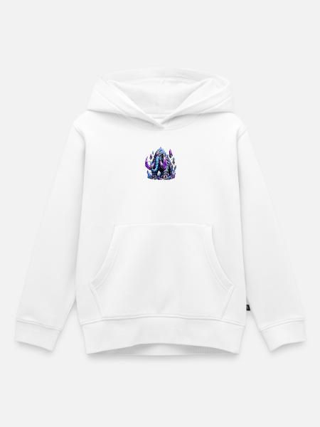 Kristall Mammut Eiszauber - Kinder Premium Organic Hoodie - Weiß