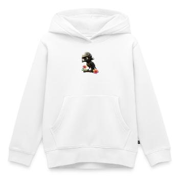 Corbeau Aventurier Casqué - Sweat Premium à capuche enfant bio - blanc - Devant - AI Model Kid Female (0cm)