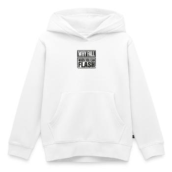 Boulderer Why Fall When You Can Flash - Kinder Premium Organic Hoodie - Weiß - Vorne - AI Model Kid Female (0cm)