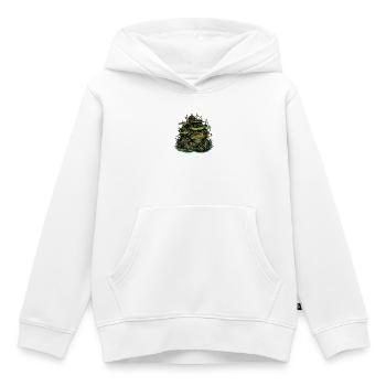Village de l’île des grenouilles des marais - Sweat Premium à capuche enfant bio - blanc - Devant - AI Model Kid Female (0cm)