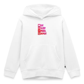 Gift idea for padel play fans with padel club - Kids Premium Organic Hoodie - white - Front - AI Model Kid Female (0cm)