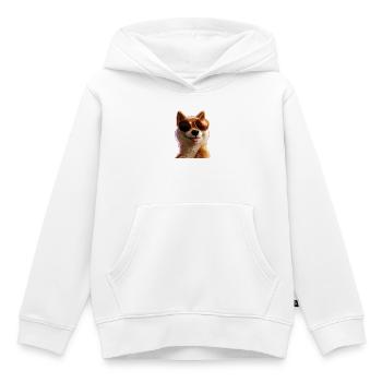 Chien Shiba Inu Race de chiens japonais Shibas du Japon - Sweat Premium à capuche enfant bio - blanc - Devant - AI Model Kid Female (0cm)