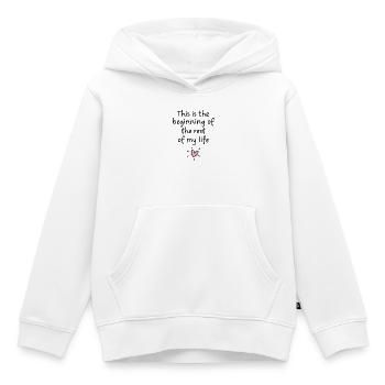 Das ist der Beginn des restlichen Lebens meines Lebens - Kinder Premium Organic Hoodie - Weiß - Vorne - AI Model Kid Female (0cm)