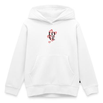 Groupe de croquis du Cœur Rouge - Sweat Premium à capuche enfant bio - blanc - Devant - AI Model Kid Female (0cm)
