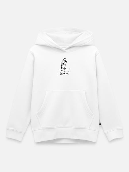 Funny Frog is playing golf - Kids Premium Organic Hoodie - white