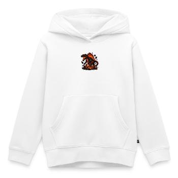Lava Dinosaurier Inferno - Kinder Premium Organic Hoodie - Weiß - Vorne - AI Model Kid Female (0cm)