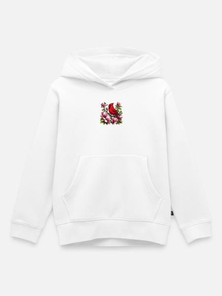 Kardinal auf Magnolien - Kinder Premium Organic Hoodie - Weiß