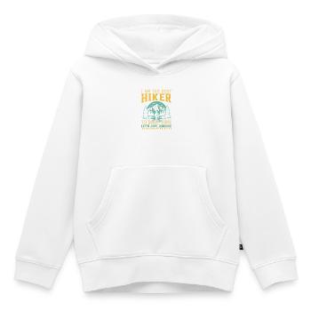 Expressions drôles de randonnée Mountain Lover Mountain Ranker - Sweat Premium à capuche enfant bio - blanc - Devant - AI Model Kid Female (0cm)