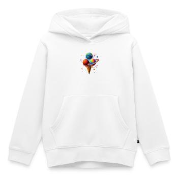 Bunte Eis Planeten im Universum  - Kinder Premium Organic Hoodie - Weiß - Vorne - AI Model Kid Female (0cm)