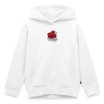 Mamounette Boîte Cœur Paris Maman - Sweat Premium à capuche enfant bio - blanc - Devant - AI Model Kid Female (0cm)