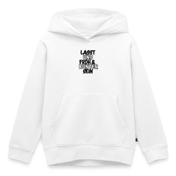 Lasst uns froh und bunter sein Shirt - Kinder Premium Organic Hoodie - Weiß - Vorne - AI Model Kid Female (0cm)