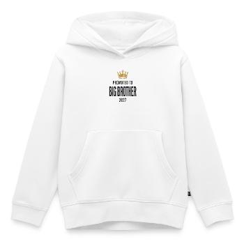 PROMOTED TO BIG BROTHER 2027 - Kids Premium Organic Hoodie - white - Front - AI Model Kid Female (0cm)