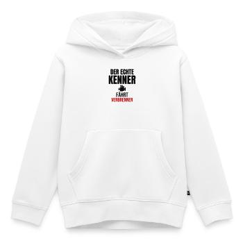 Der echte Kenner fährt Verbrenner Autoliebhaber - Kinder Premium Organic Hoodie - Weiß - Vorne - AI Model Kid Female (0cm)