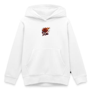 Art de la Flamme de la Rose de Feu - Sweat Premium à capuche enfant bio - blanc - Devant - AI Model Kid Female (0cm)