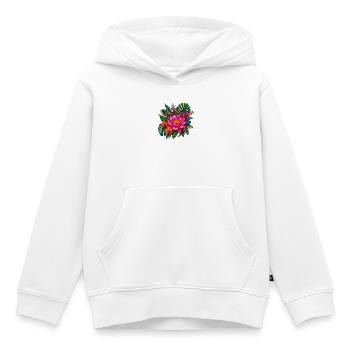 Pink Lotus und Tropenblüten Arrangement - Kinder Premium Organic Hoodie - Weiß - Vorne - AI Model Kid Female (0cm)