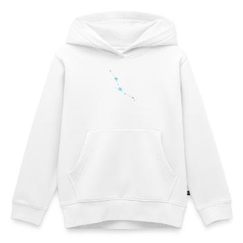Signe astrologique de la constellation de l’étoile du Taureau Bleu pastel - Sweat Premium à capuche enfant bio - blanc - Devant - AI Model Kid Female (0cm)