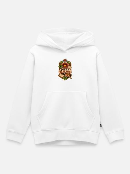 PIZZA STONE READY - Kinder Premium Organic Hoodie - Weiß